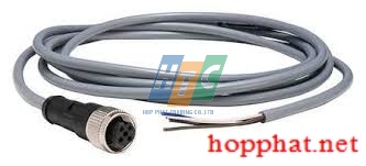 PRE-WIRED CONNECTOR, PVC, FEMALE, M12, 4 - XZCPV1141L5